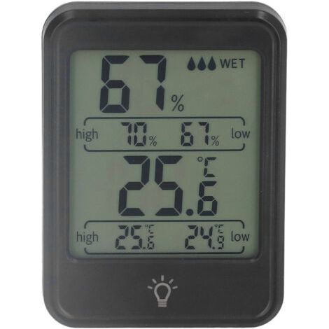 Mini termometro e igrometro elettronico digitale per uso interno ed esterno con display digitale di temperatura e umidità - (1/5)
