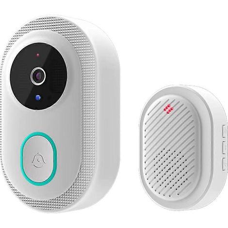 Sonnette vidéo WiFi Tuya - Interphone WiFi - Caméra de porte - Maison - Blanc (1/5)