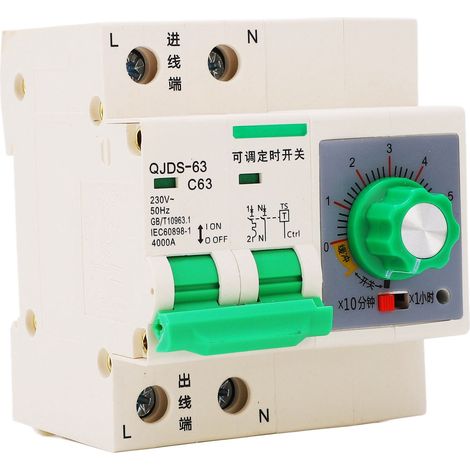 Interrupteur horaire programmable QJDS-63 230V pour pompe à eau, disjoncteur temporisé haute puissance, contrôleur intelligent réglable (1/5)