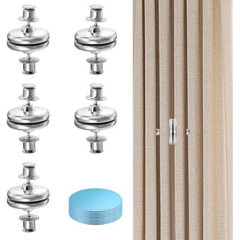 10 Pièces Aimant pour Rideaux, 20 mm Embrase de Rideaux Aimanté, Rond avec Autocollant, Antirouille Aimants Bouton de Rideau, Argenté, pour Chambre, Salon, Salle à Manger, Salle Bain, Bureau (1/5)