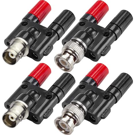 Mâle Femelle Plug à 2X 4mm Double Banane Femelle Jack Prise Reliure Poste RF Coaxial Splitter Connecteur Banane Adaptateur pour Oscilloscope (1/5)