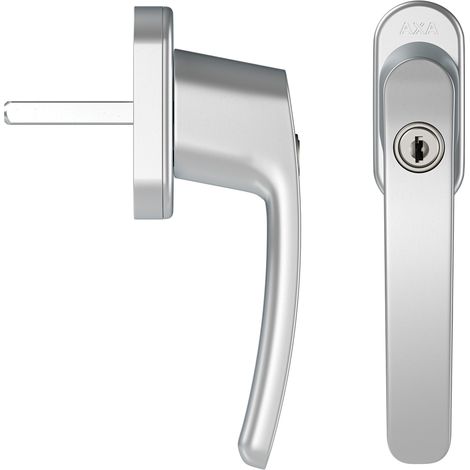 AXA Sicherheitsfensterschloss - Dreh - Kipp - Fenstergriff Oval Roma - 45° - Zylinder - Aluminium - F1 - Abschließbar (1/5)