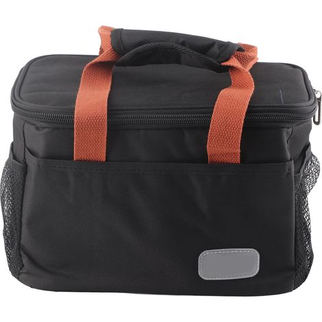Sac isotherme 15L étanche épais aluminium, grand contenant réutilisable pour déjeuner bureau pique-nique noir (1/5)