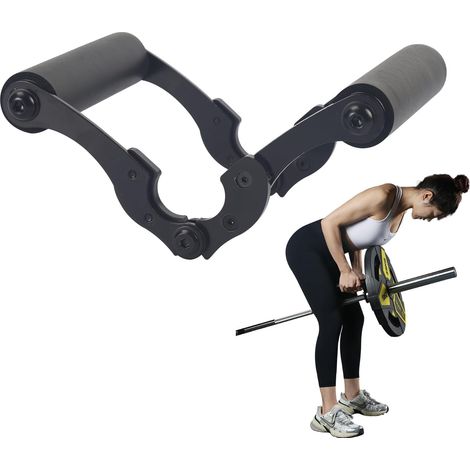 Accessoire de poignée de mine de rangée de V - bar pour barre d'haltère, double poignée de rangée D pour la mine solide avec poignée en caoutchouc antidérapante (1/5)