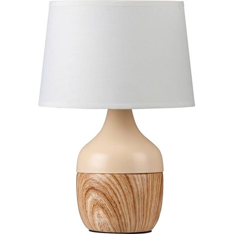 Lampe de chevet beige abat-jour E14 Rabalux Yvette (1/3)