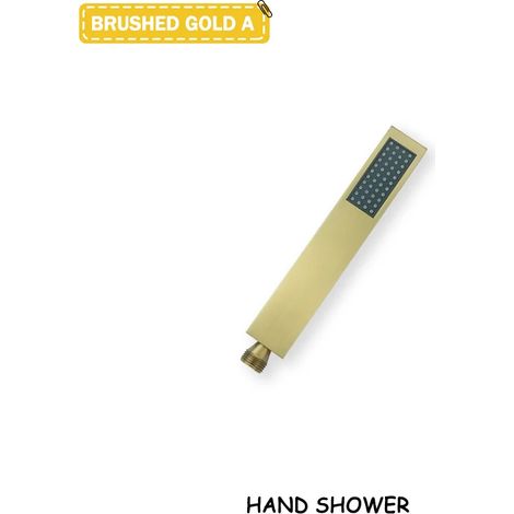 (B Douche Or A) Accessoires de salle de bain en laiton doré brossé, pommeau de douche rond ou carré haute pression pour baignoire et baignoire à main, économiseur d'eau, haute pression. (1/5)