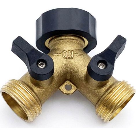 Robinet Double - Raccord En Y - Laiton - 34 Pouces - Contrôle Indépendant - 1 Pièce (1/4)