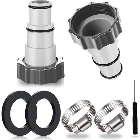 2PCS Adaptateur Tuyau Piscine, Adaptateur Piscine, Adaptateur pour Piscine, Adaptateur Tuyau Piscine, Adaptateur Tuyau pour Pompe, Raccord pour Tuyau Piscine Ø 32 et 38 mm (1/4)