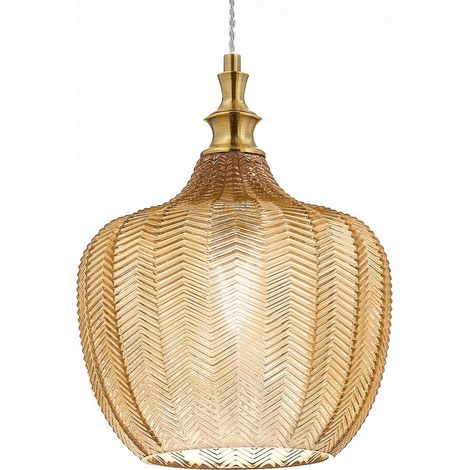 Lampadario classico gea luce cleofe s10 e27 led vetro ambra lampada sospensione