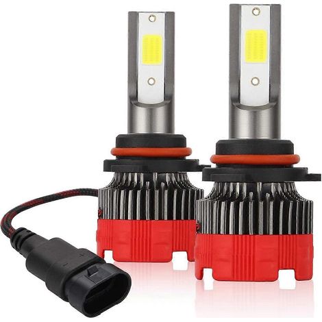 Ampoules de phares LED 9006 6000K HB4 Feux de route/croisement 55W 8000 lumens, antibrouillard, étanches, kit DOB, 2 lampes, rotation à 360° (1/5)