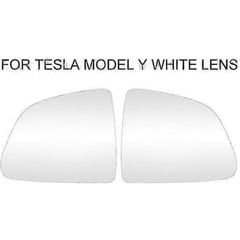 1 paire de rétroviseurs grand angle étanches, anti-chaleur et anti-éblouissement, compatibles avec Tesla Model 3 et Y (accessoires auto Tesla Model Y, blanc). (1/4)