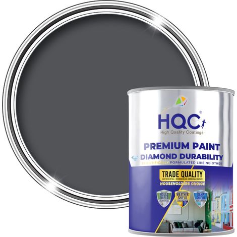 HQC Masonry Paint -  Weatherproof & Long-lasting Protection For All Exterior Walls - Classic Grey - 5L (1/5)