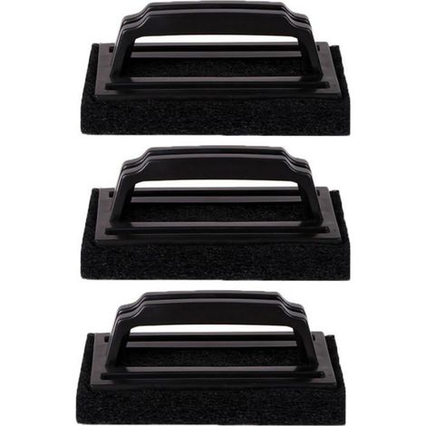 Lot de 3 Brosse Plancha, Éponge Et Plastique, Noir, Pour Barbecue Et Cuisine, 15x9cm (1/5)