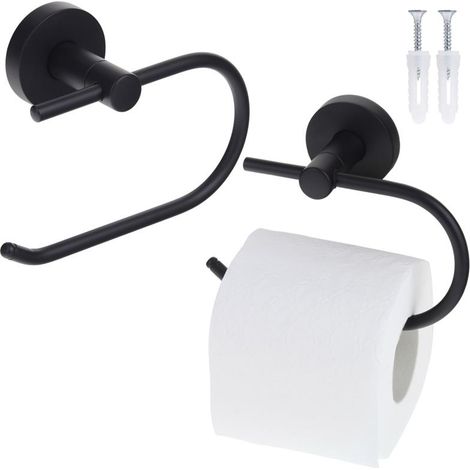 Porta carta igienica per il bagno Appendino per bagno nero (1/5)