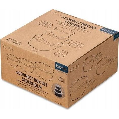 Set Koziol CONNECT BOX STOCKHOLM 3 contenitori neri e rosa