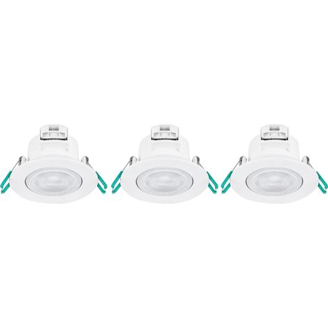 Sylvania – Lot de 3 spots LED encastrables IP65 500LM 4000K – Fixation murale et plafond – Corps en polycarbonate ultra-fin 47mm (1/7)