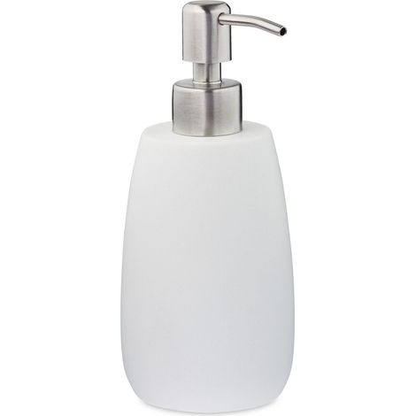 Dispensador de jabón líquido bomba práctico baño cocina 18 x 7,5 x 9 cm en poliresina gris 130009170 (1/5)