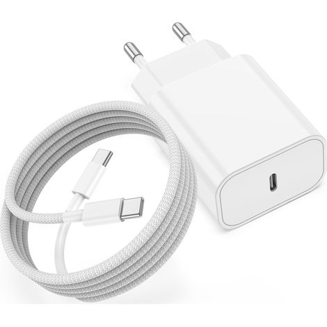 Caricabatterie per iPhone, caricabatterie rapido USB-C da 20 W con cavo da USB-C a USB-C da 2 m per Apple iPhone 17/17 Pro/17 Pro Max/17 Air/16/16 Pro/16 Pro Max/15/15 Plus/15 Pro/15 Pro Max, iPad, Ma (1/5)