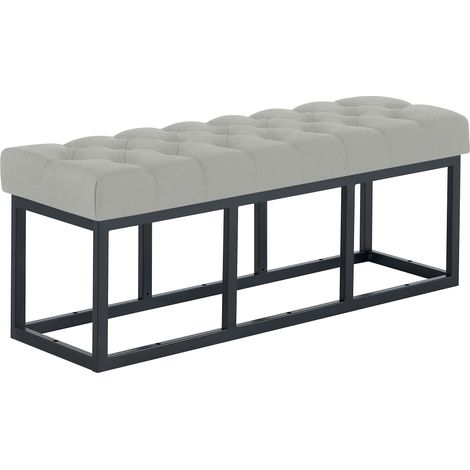 Sitzbank Amun Stoff mit schwarzem Gestell grau 120 cm (1/5)
