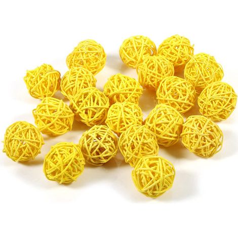 5 Couleus 20pcs Boules de otin Coloées Atisanat, Onements Décoatifs de Boules de otin, Boules de otin en Osie Décoations de Fête d'annivesaie de Noël de Maiage pou la Douche(Jaune)