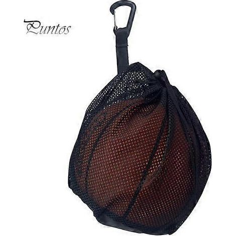 Sac de basket-ball à cordon avec crochet, grande capacité, multifonctionnel, pour football, volley-ball, rugby, etc. Pochette de transport en nylon avec bandoulière en filet. (1/4)