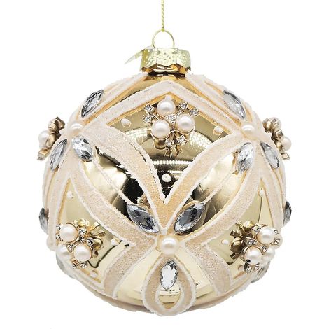 Sphère décorative Extravagance en verre doré 10 cm (1/2)