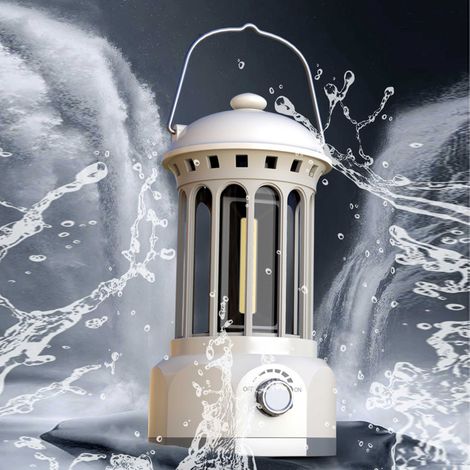 Lanterne de camping COB rétro en ABS chromé et fer, lampe de camping portable pour la pêche en plein air (1/5)