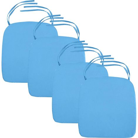 Gardenista Cuscini per sedie da giardino con lacci, cuscini per sedie da giardino resistenti all'acqua con rivestimento rimovibile facile da pulire, Turchese (4 pezzi)