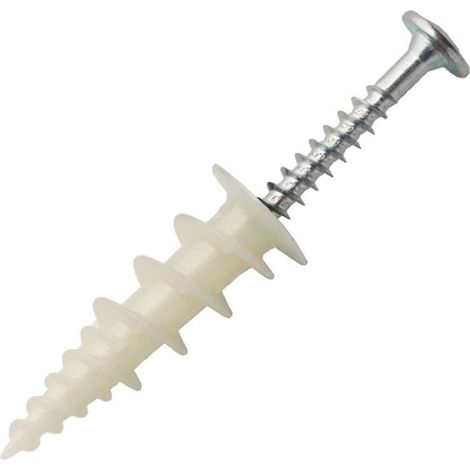 Cheville placo autoperceuse nylon YR + Vis 4.5x30, Boite de 50, YR, robustes et polyvalentes pour vos fixations