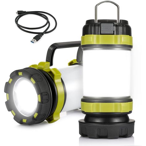 Lanterne de camping rechargeable 3600 mAh, torche LED multifonctionnelle légère, 4 modes de batterie externe, lanterne de camping étanche pour le camping, les urgences et plus encore [Classe énergétiq (1/5)