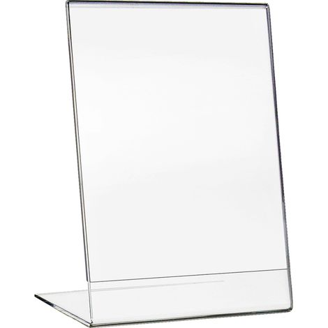 HMF 46930 Tischaufsteller L-Ständer Din A6 Acryl, Menükartenhalter, Hochformat, 11 x 15 x 8,3 cm (1/3)