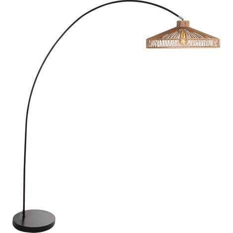 Mexlite - lampadaire - Solva - naturel noir - métal corde - lampe