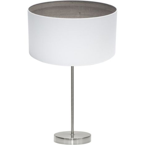 Sobremesa Tatiana 1xe27 Niquel/blanco-mad.Gris 63x30x30 Cm (1/2)
