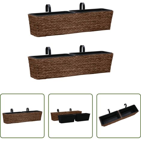 Pot de fleur marron - Pots de fleurs 2 pcs jacinthe d'eau marron (1/5)