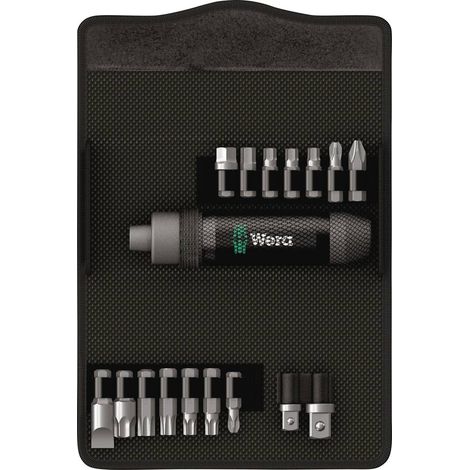 Wera – Jeu de tournevis à choc 17 pièces – Couple 90Nm – Pour vis à frapper – Accessoires inclus – Construction double courbe (1/10)