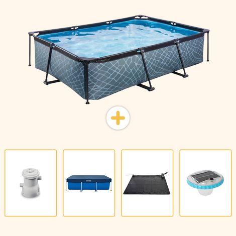 Exit-toys Piscine Exit Rectangulaire - Effet Pierre - 300x200x65 cm - 5-pièces  S328 (1/5)