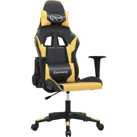 Maison Exclusive - Sedia da Gaming Massaggiante Nero e Oro in Similpelle (1/5)