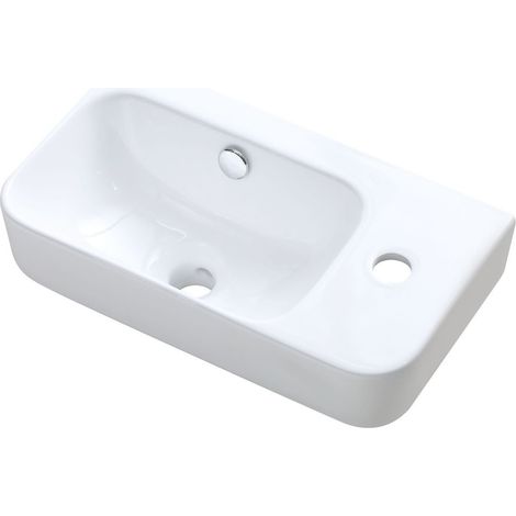 Handwaschbecken Volo Weiß Keramik Wandmontage 45 x 25,5 x 16 cm Waschbecken