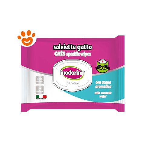 Inodorina Cat Salviette Funzionali con Delicata Acqua Aromatica  - 40 Salviette