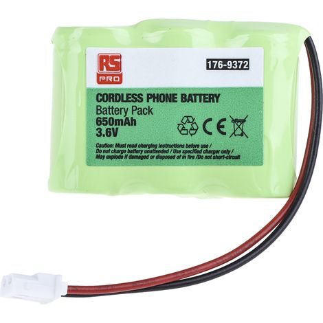 Bloc batterie rechargeable RS PRO 3.6V NiMH 650mAh ( Prix pour 1 ) (1/3)