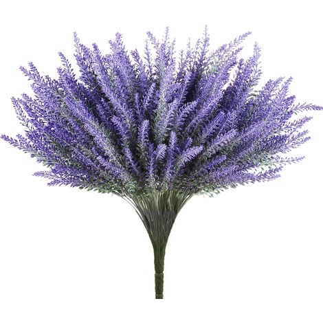 Set de 4 Lavandes Artificielles - Fausses Plantes Réalistes en Soie pour Décoration Intérieure ou travaux manuels– en Bouquet de Mariage avec d'autres Fleurs Fausses ou Séchées (1/5)