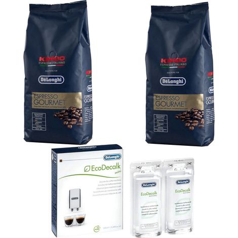 Lot de 2 paquets café en grains KIMBO variété Gourmet 1kg et 1 détartrant - Macchina da caffè, Caffettiera - DELONGHI - 4374710