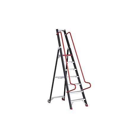 Certeo  Scala mobile per magazzino e per scaffali  con