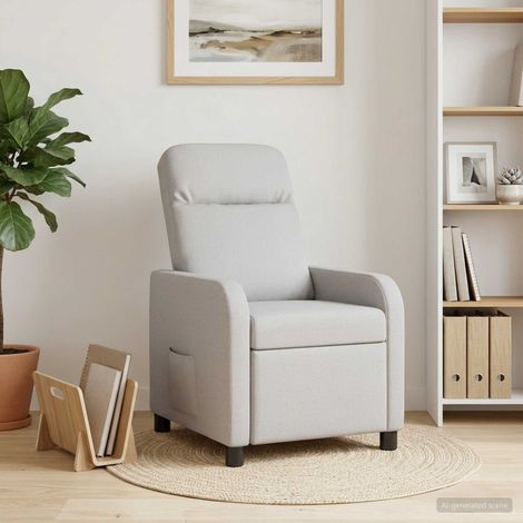 vidaXL Fauteuil inclinable Gris nuage Tissu (1/5)