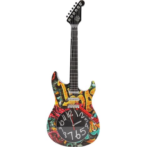 Horloge murale guitare, affichage précis de l'heure, décoration guitare pour la maison ou la chambre d'étudiant