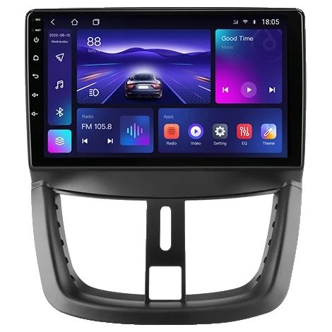 Reproductor multimedia para coche, pantalla QLED, integración con smartphone, compatible con Peugeot 207 207CC 2006-2015, T6C (1/2)