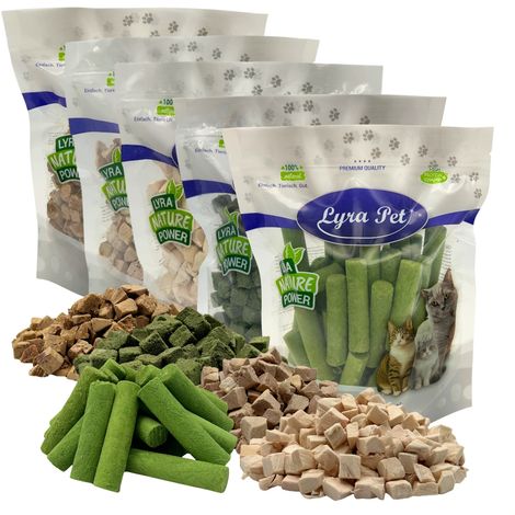 1 kg (5 x 200 g) Lyra Pet® Katzensnack Mix gefriergetrocknet (1/5)
