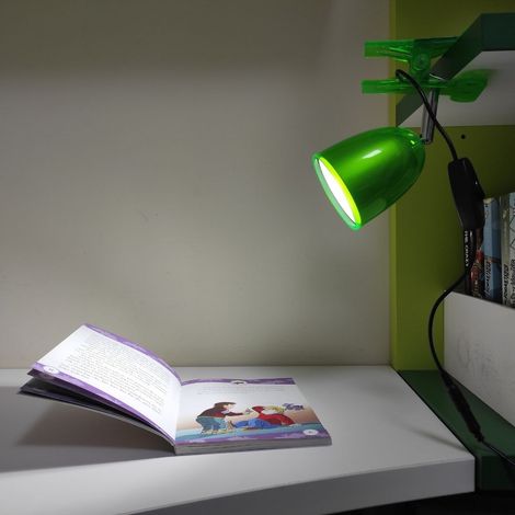 Mini-LED-Lampe mit grüner Befestigungsklemme (1/3)