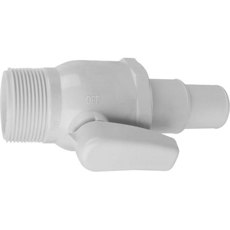Linxor – 1/4-Dreh-Absperrventil 1 1/2" – Durchmesser 32/38 mm – Weiß – Für Aufstellpool-Schlauch (1/5)