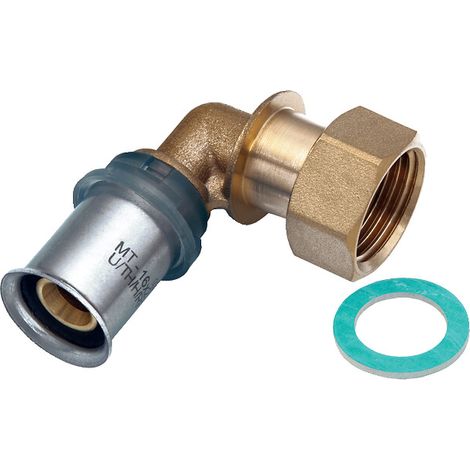 Coude multicouche à sertir 90° écrou libre femelle 20 - 20x27 - MULTITUBO SYSTEMS